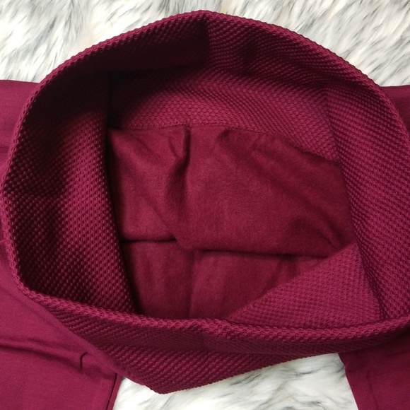 Burgundy Fleece Lined Leggings - Picture 4 of 4